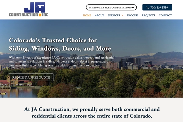 JA Construction Website
